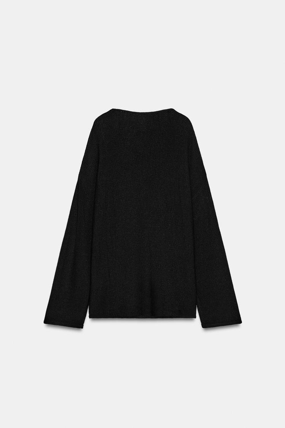 ZARA СВИТЕР С КРУГЛЫМ ВЫРЕЗОМ, ЧЕРНЫЙ