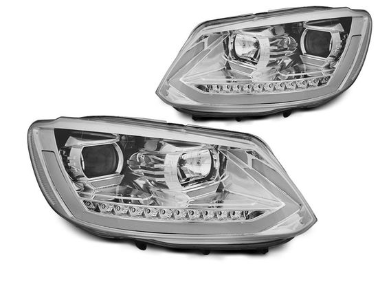 Передние фары Tube Light для Volkswagen Touran I (03-15) динамические хромированные