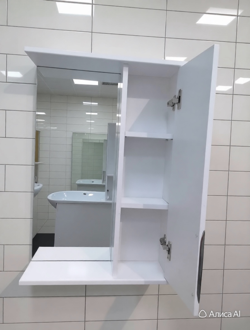 Зеркало шкаф Джика 50 цвет белый