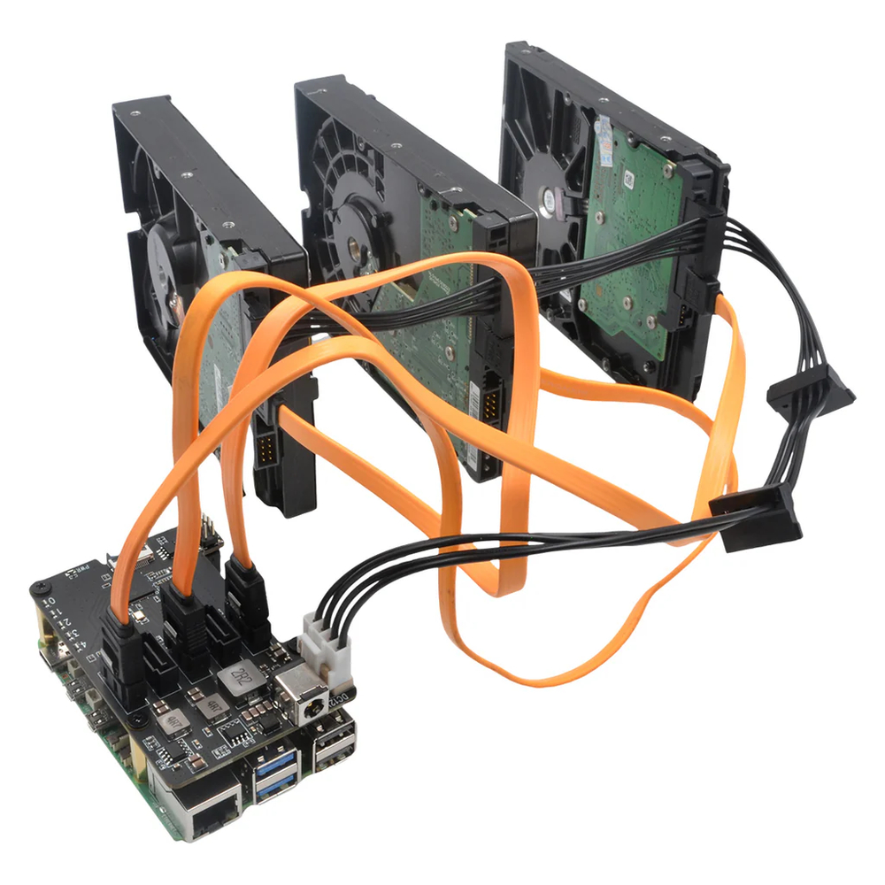 Адаптер x1009 для Raspberry pi 5 c Pcie на 5*SATA разъем