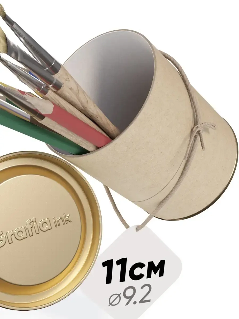 Тубус для ключей карандашей картонный 9.2×11см 0.65л ×1шт