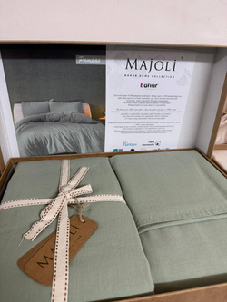 КПБ MAJOLİ Stonewashed PAMPAS евро под. 200*220, прост. 240*260, нав. 50*70-2шт. Вар. Хлоп.