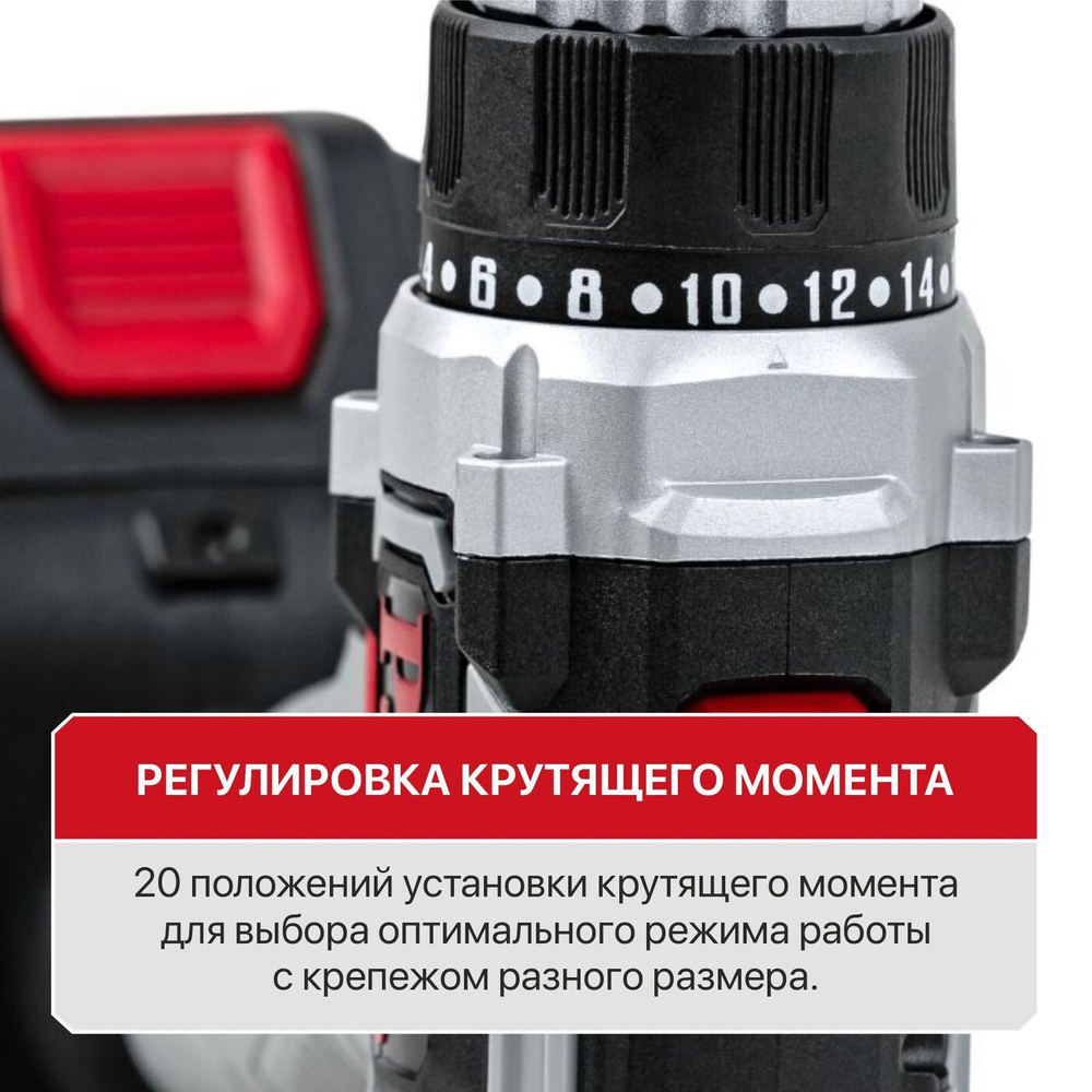 P.I.T. Дрель-шуруповерт, от аккумулятора, 20 В, 30 Нм, 2 АКБ