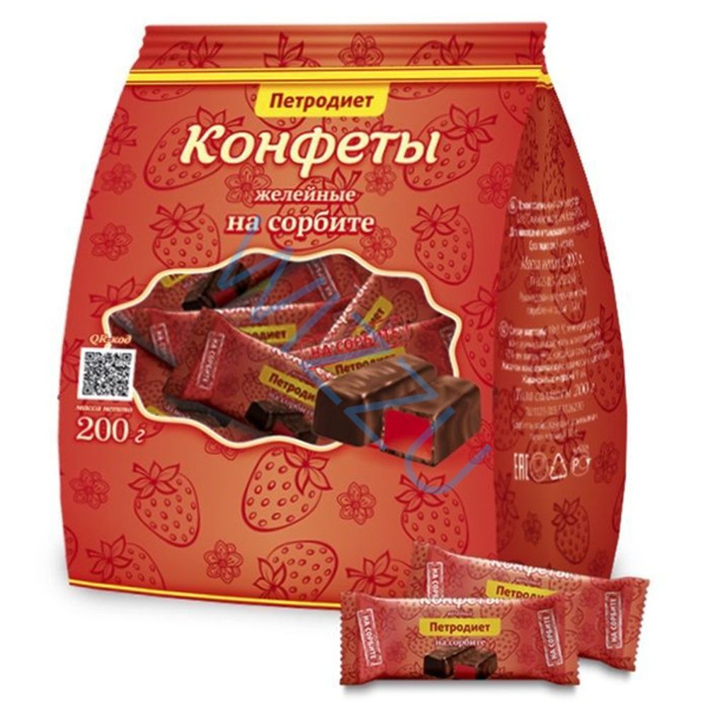Конфеты Петродиет желейно-фруктовые на сорбите 200гр