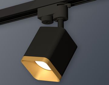 Комплект трекового однофазного светильника 1*GU5.3 XT7813003 SBK/SGD чёрный песок/золото песок (A2521, C7813, N7704) Ambrella