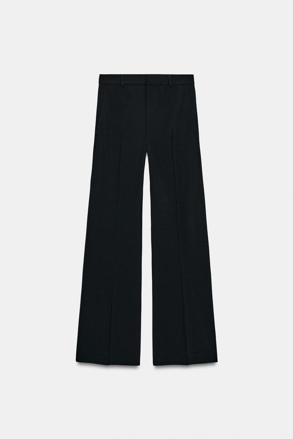 ZARA БРЮКИ С ВЫСОКОЙ ПОСАДКОЙ ZW COLLECTION, ЧЕРНЫЙ