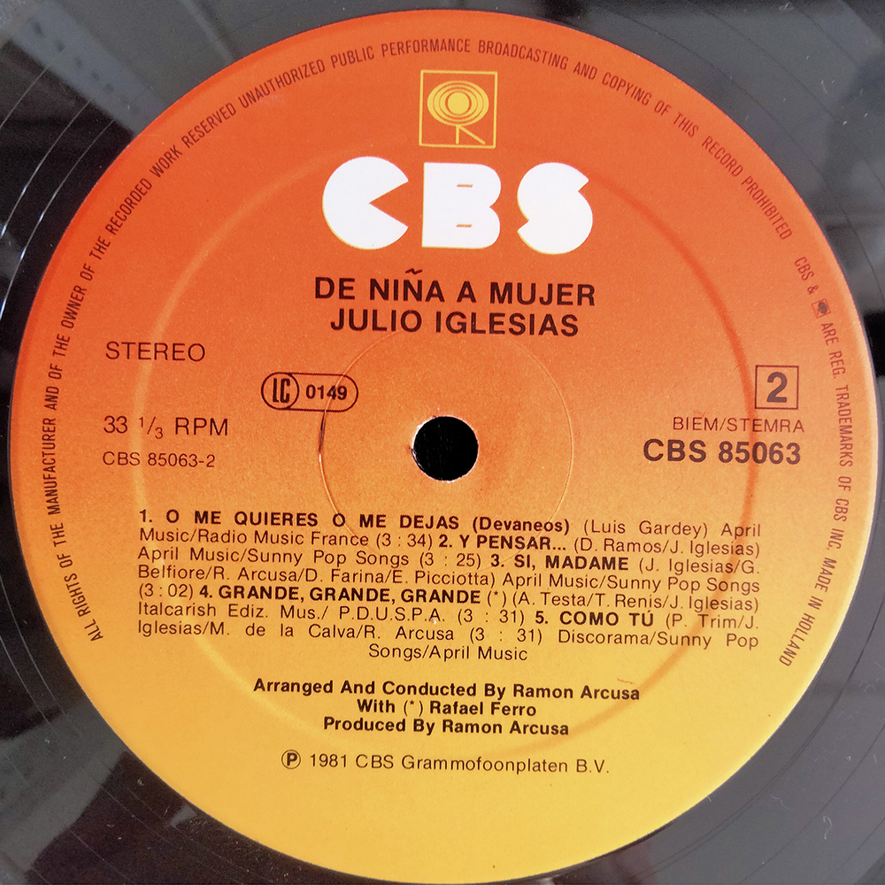Julio Iglesias / De Nina A Mujer (LP)