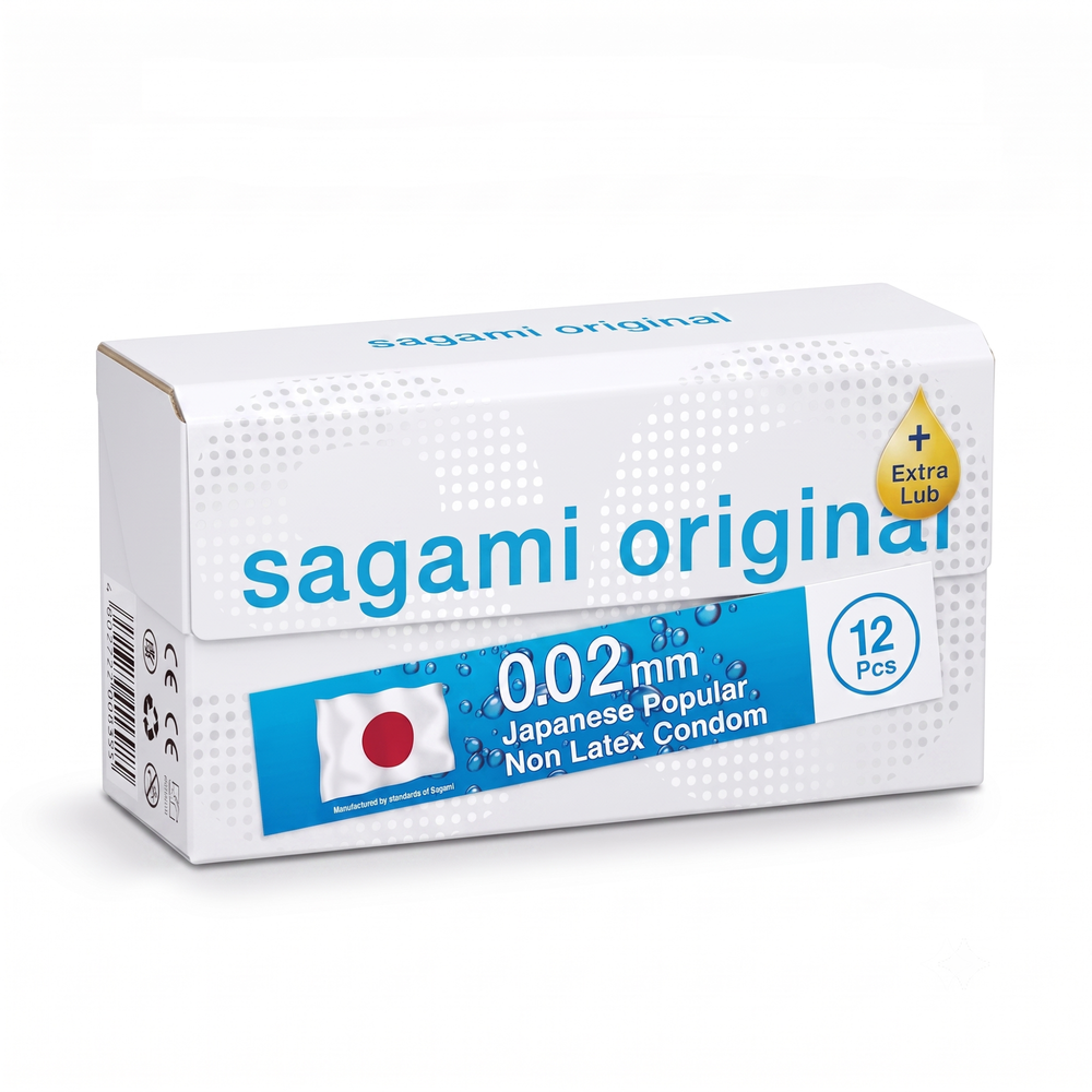 Презервативы SAGAMI Original 002 полиуретановые EXTRA LUB 12шт.