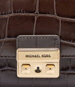 Кожаный клатч Michael Kors - коричневый(32F4G2RC9E)