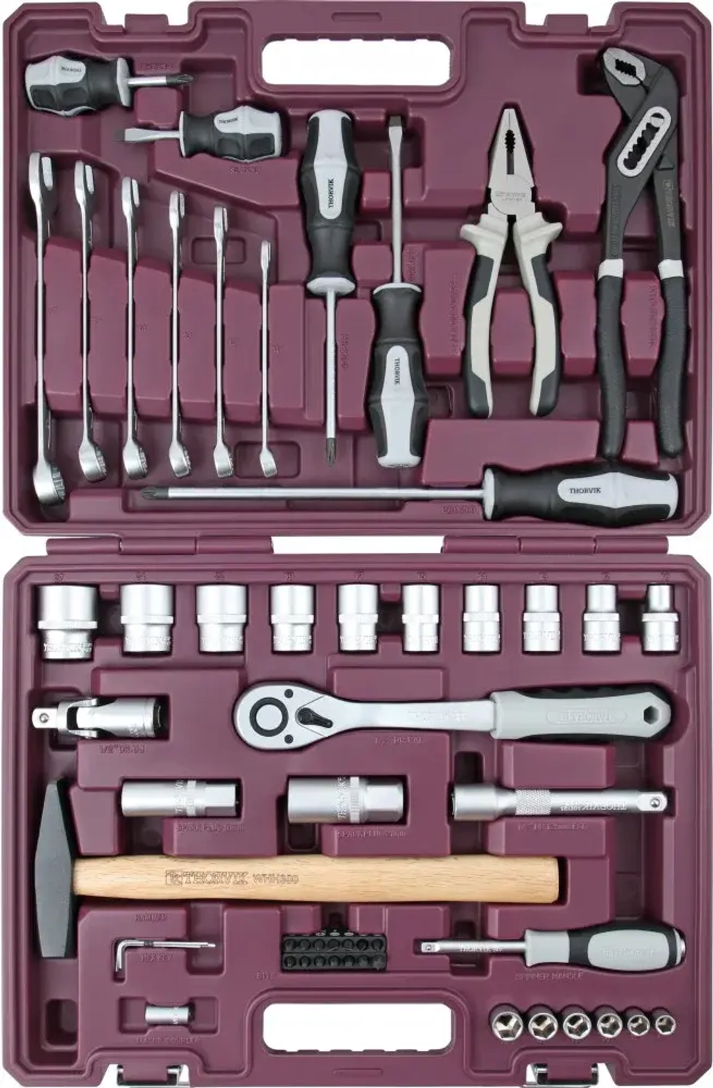 Thorvik TS056 Набор инструмента универсальный 1/4", 1/2"DR, 56 предметов