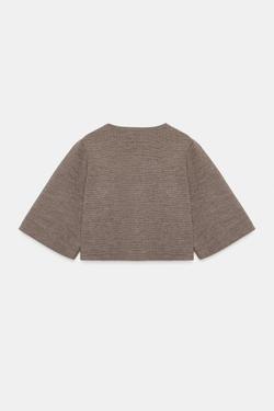 ZARA КОРОТКИЙ КАРДИГАН, СЕРОВАТО-КОРИЧНЕВЫЙ