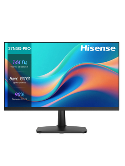 LCD Hisense 27" 27N3Q-PRO черный {IPS 1920x1080 144Hz 5ms 16:9 матовый 250cd 1000:1 D-Sub HDMI DisplayPort 2x2W Int}