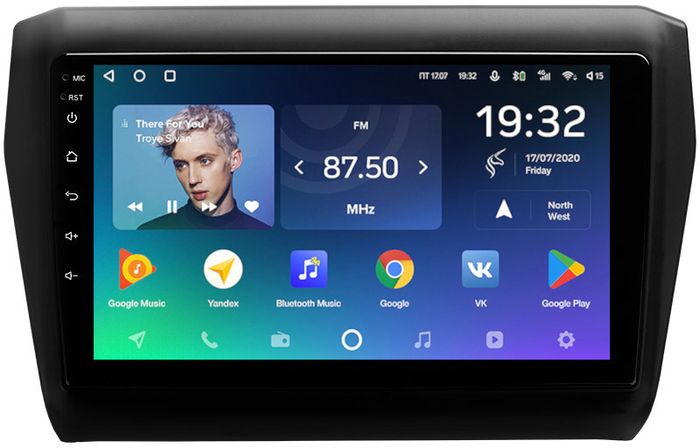 Магнитола для Suzuki Swift 5 2016-2023 (рамка матовая 9) - Teyes CC2 PLUS монитор 9" QLED, Android 10, Быстрая, SIM-слот