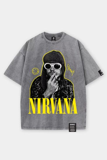 Футболка SHMOT Nirvana Garment Dye серый