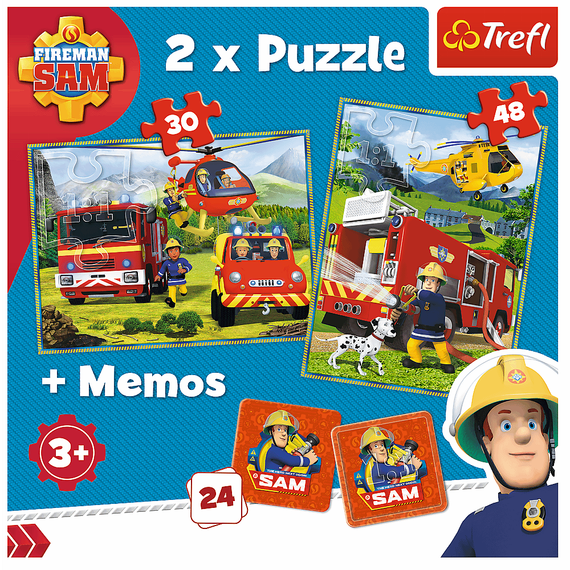 Puzzle "2in1 + memos" - Firefighters in action / Prism A&amp;D Fireman Sam