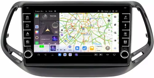 Магнитола для Jeep Compass 2016+ - Kuberg OL-1255 (кнопки и крутилки) Android 13, Быстрая, CarPlay, 4G SIM-слот