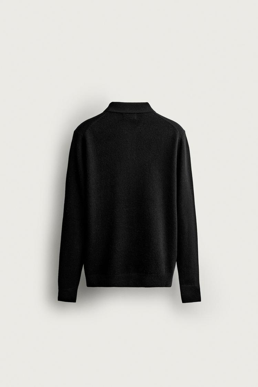 ZARA ТРИКОТАЖНОЕ ПОЛО ИЗ СМЕСОВОЙ ШЕРСТИ, ЧЕРНЫЙ