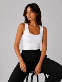 Топ двойной женский белый XXL (52-54)
