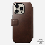 Чехол-книжка Nomad Modern Leather Folio для iPhone 16 Pro Brown