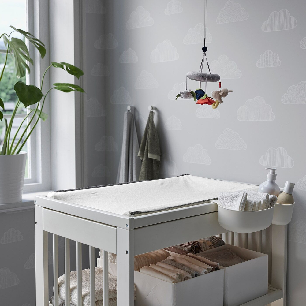 IKEA VÄDRA  (ИКЕА ВÄДРА)  -  Чехол для пеленального коврика, белый, 48x74 см