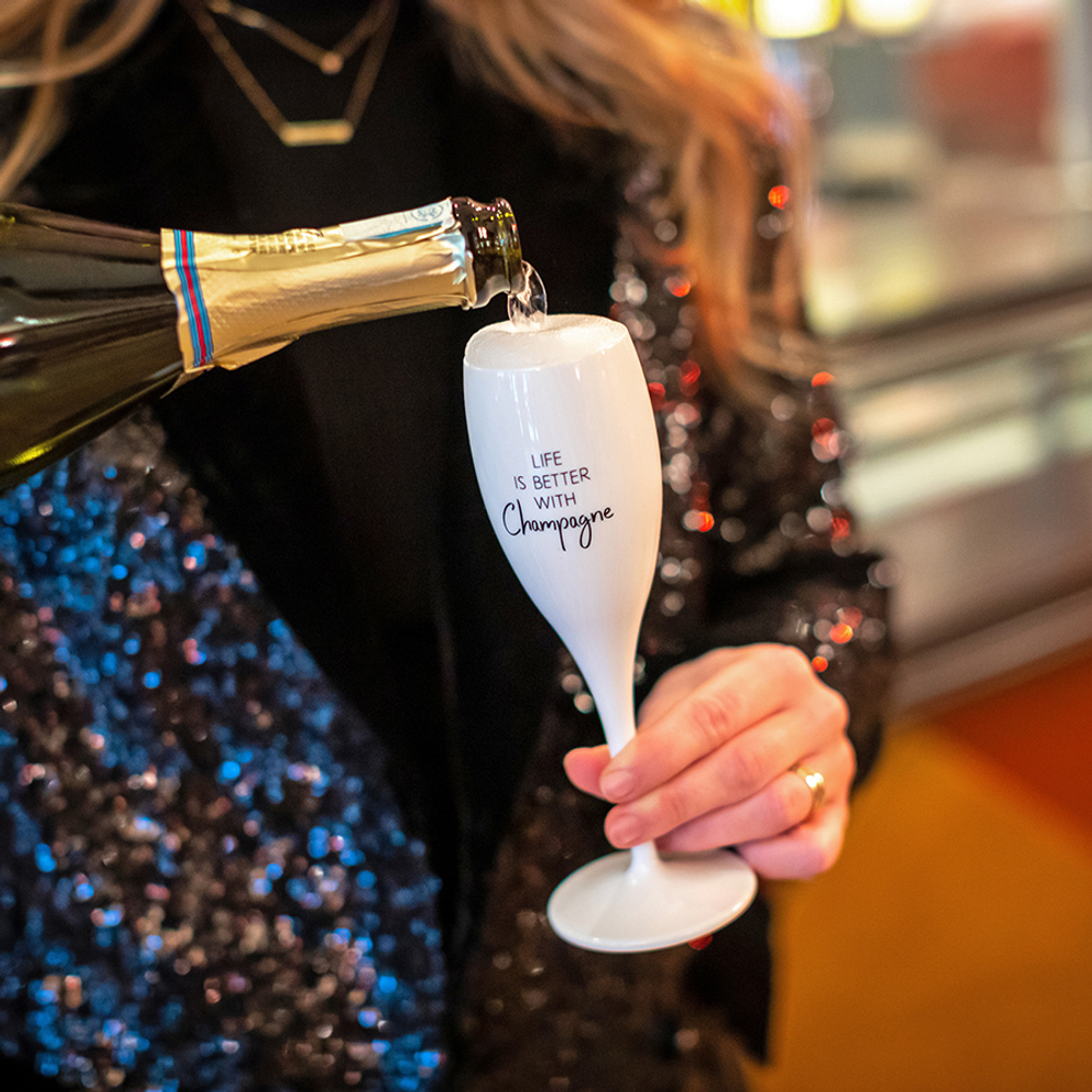 Бокал для шампанского 100мл Koziol Superglas Club No.1 Life is Better with Champagne