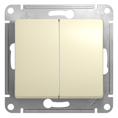 Выключатель GLOSSA двухклавишный в рамку бежевый сх.5 Schneider Electric GSL000251