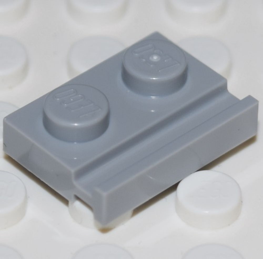 Lego 50шт Плитка 1x2 модифицированная с дверной рейкой (светло-серый) 32028 / 4211568