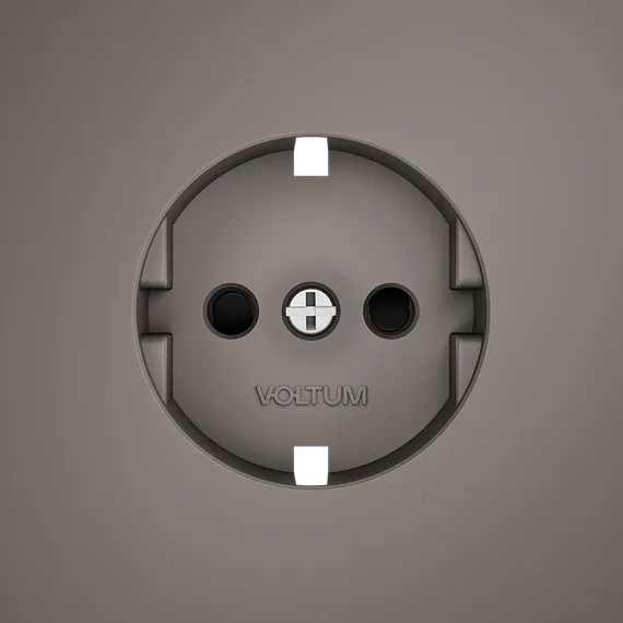 Накладка для розетки с заземлением и защитными шторками Voltum S70 Капучино VLS000714