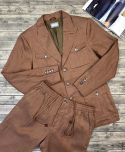 Льняной костюм Brunello Cucinelli