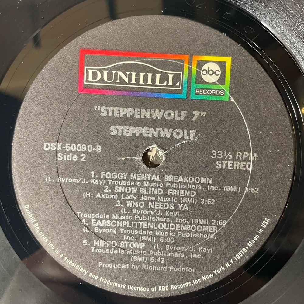 Винтажная виниловая пластинка LP Steppenwolf 7 (США 1972)