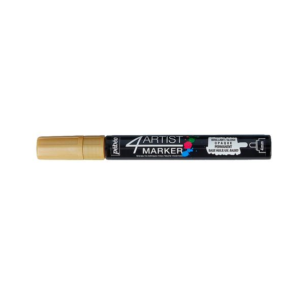 Маркер художественный 4Artist Marker на масляной основе 4 мм, перо круглое, 6 шт, 580155 золото, Pebeo