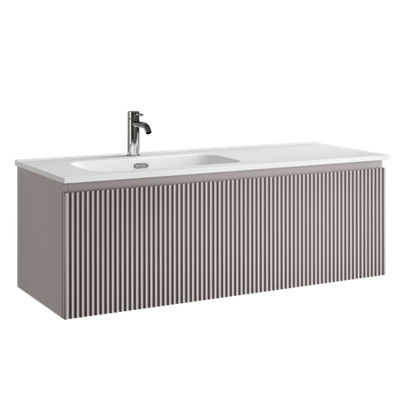 Тумба подвесная SANCOS Сноб Р 1.0 (Snob R 1.0) 1195х445х406, c одним ящиком оснащенным доводчиками, Пыльная роза (Doha Soft), арт.SNR1.0120LSM
