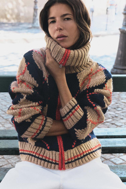 ZARA КАРДИГАН С УЗОРОМ «РОМБЫ», РАЗНОЦВЕТНЫЙ