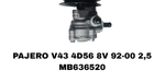 Насос гур MB636520 на Mitsubishi Pajero V43 4D56 8V 92-00 — купить в Алматы | ADAL AUTO