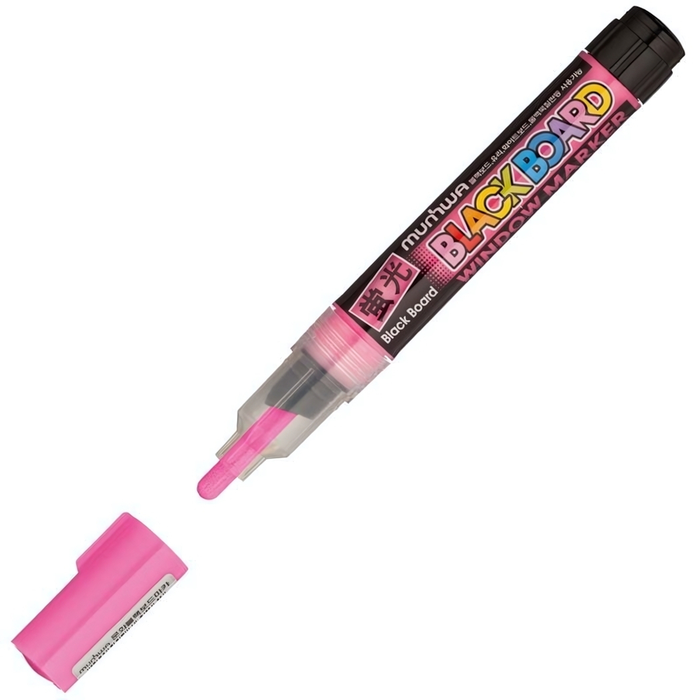 Маркер меловой розовый, 3мм, водная основа "Black Board Marker" (MunHwa)