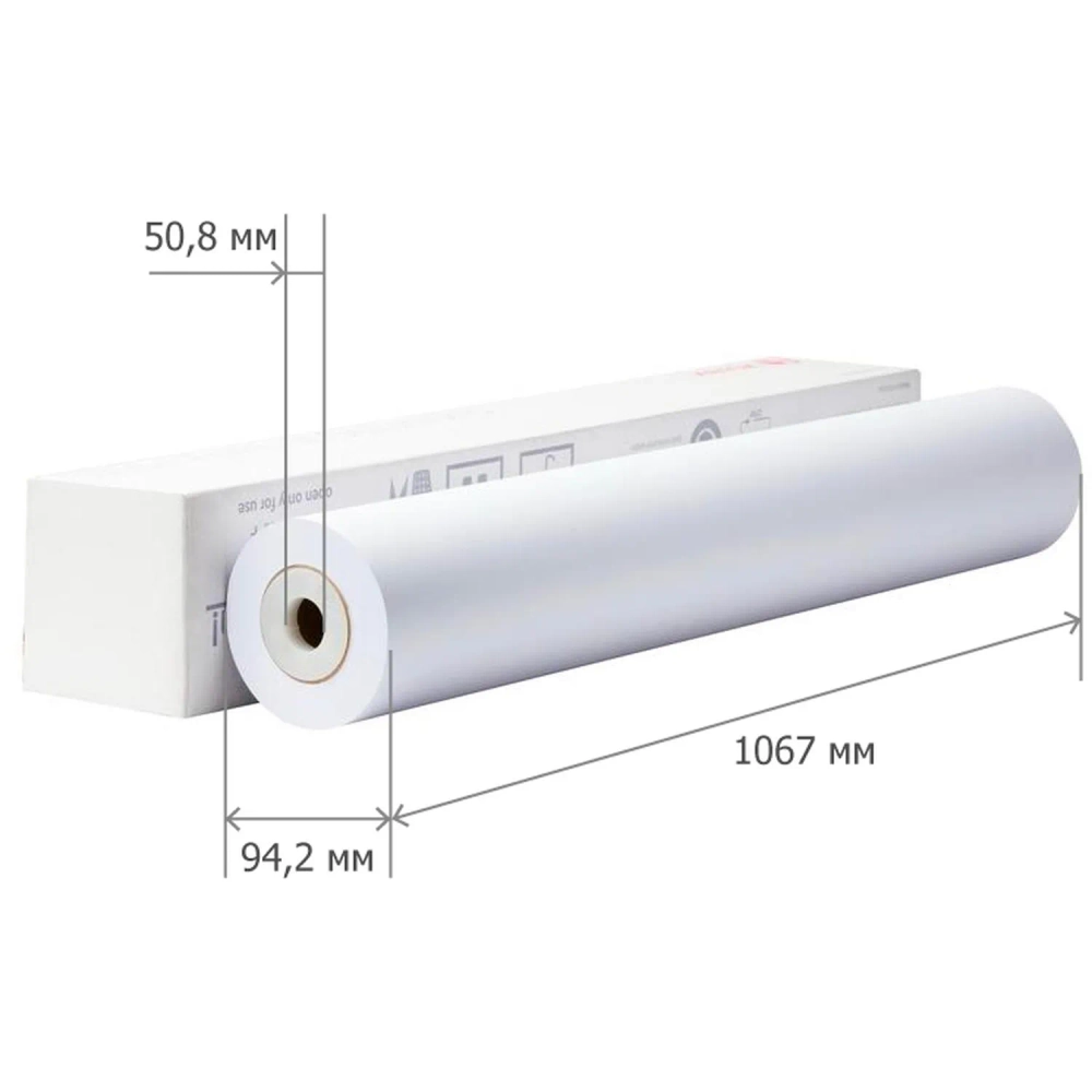 Бумага широкоформатная Комус (ProMega engineer) 80 г/кв.м, длина 45.7 м, ширина 1067 мм, диаметр втулки 50.8 мм