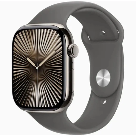 Умные часы Apple Watch Series 10 GPS + Cellular 42 мм Natural Titanium Case with Stone Grey Sport Band - S/M
