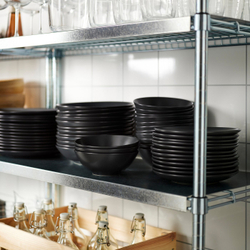 IKEA FÄRGKLAR  (ИКЕА ФЭРГКЛАР)  -  Тарелка - матовая тёмно-серая 26 см