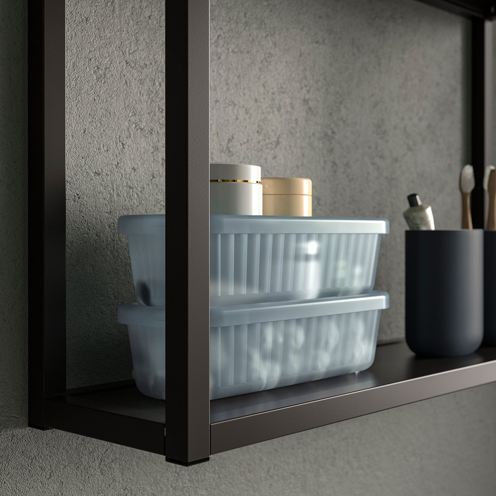 IKEA RYKTA  (ИКЕА РИКТА)  -  Контейнер с крышкой - прозрачный серо-голубой 9x24x7 см/0.5 л