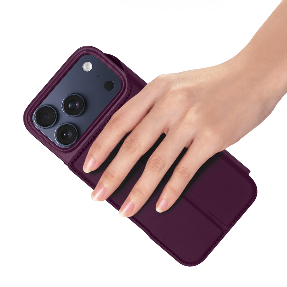 Чехол книжка темно-красного цвета (Dark Cherry) для iPhone 18 Pro Max и 17 Pro Max, серия Skin Pro Series от Dux Ducis