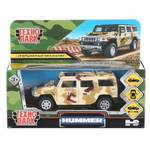 Модель ин. мет. "Hummer h2 камуфляж" 12см, откр.двери, песочный в коробка (Технопарк)