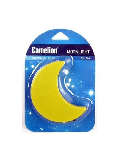 Светильник светодиодный NL-244 "Месяц" 220В ночник с выкл. желт. Camelion 14264