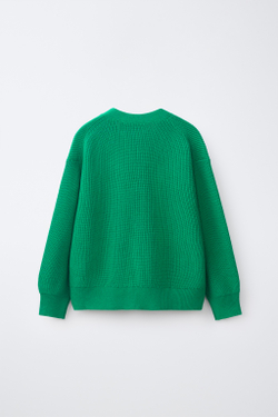 ZARA ЖЕМЧУЖНЫЙ КАРДИГАН, ЗЕЛЕНЫЙ
