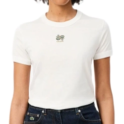 Женская теннисная футболка Lacoste Embroidery Accent Jersey - white