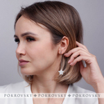 Серьги на английском замке с фианитами. Серебро 925.