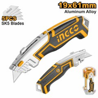 Нож универсальный 180 мм в ком. 5 лезвий SUPER INGCO HUK6118 INDUSTRIAL
