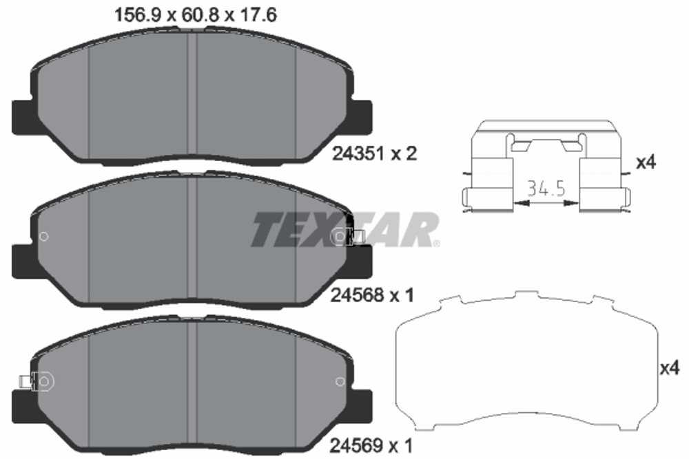 TEXTAR - 2435101-TET - Brake Pad Set, disc brake