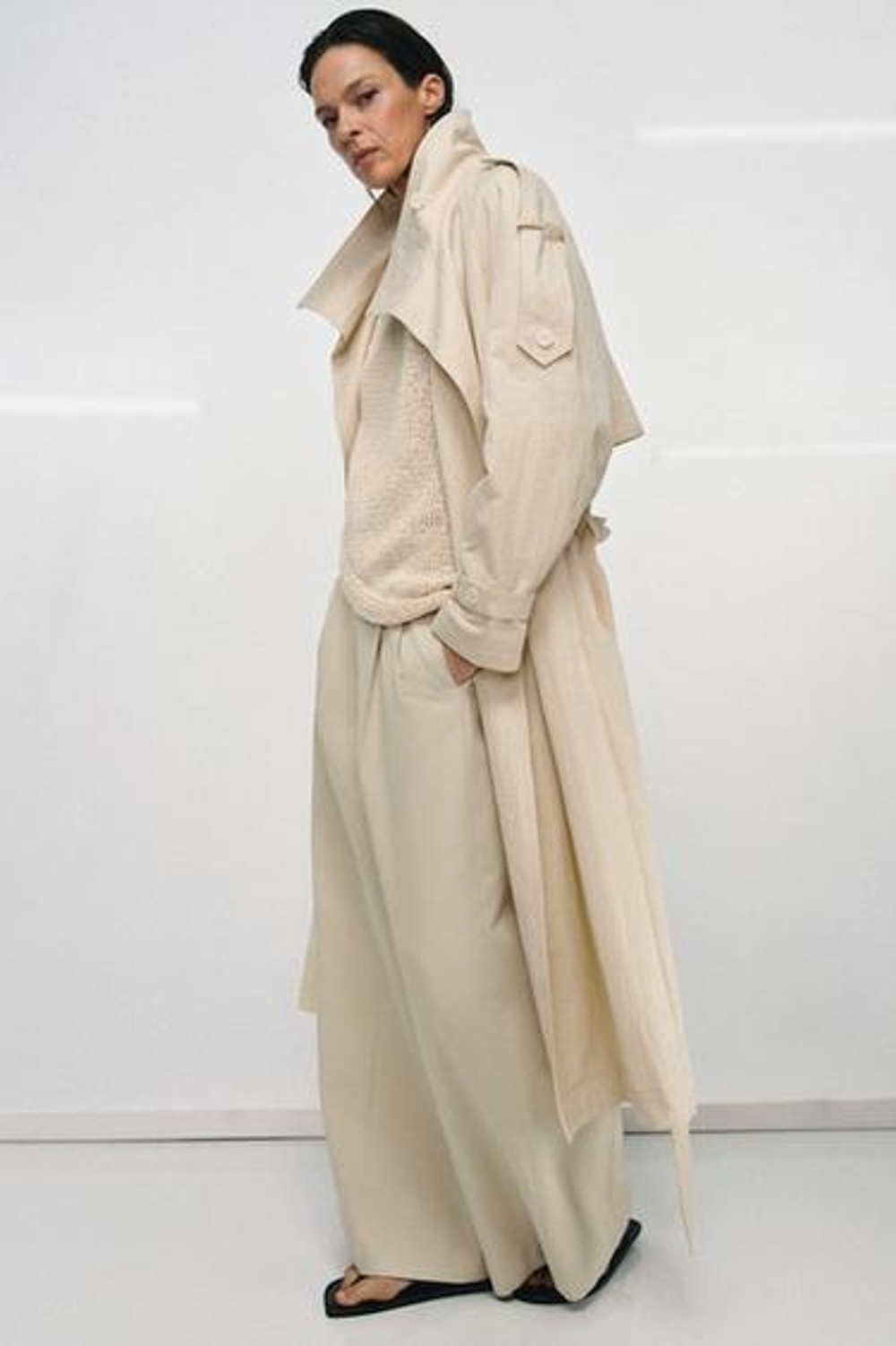 ZW COLLECTION ТРЕНЧКОТ С ВЕРТИКАЛЬНЫМ ВОРОТНИКОМ - ZARA