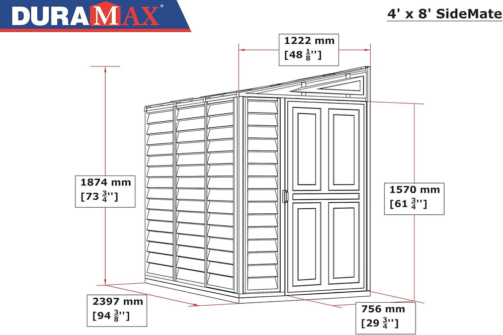 Садовый хозблок Duramax SideMate Plus 4x8