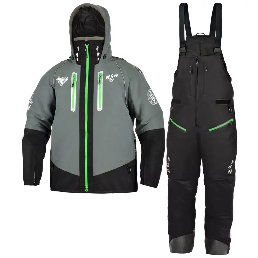 Костюм мужской зимний "Arctic III comfort" -45, hardguard, серый (зеленые молнии), ХСН